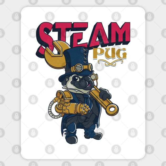 Steam Pug Magnet by Pixeldsigns